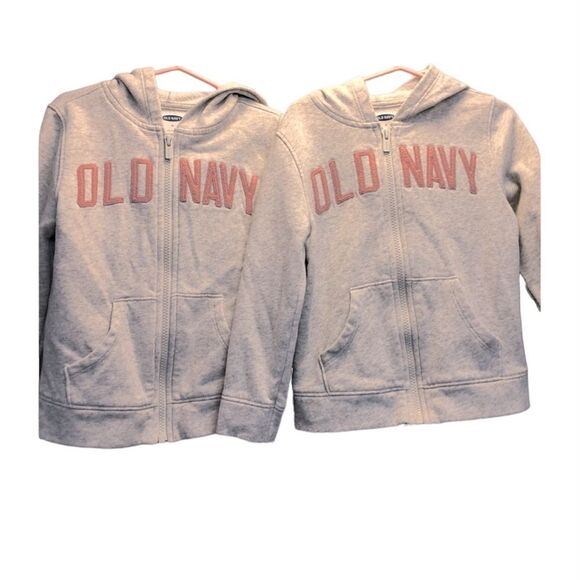 Old Navy zip up hooded sweatshirt, gray/pink, 5T (2 available) - Picture 5 of 5